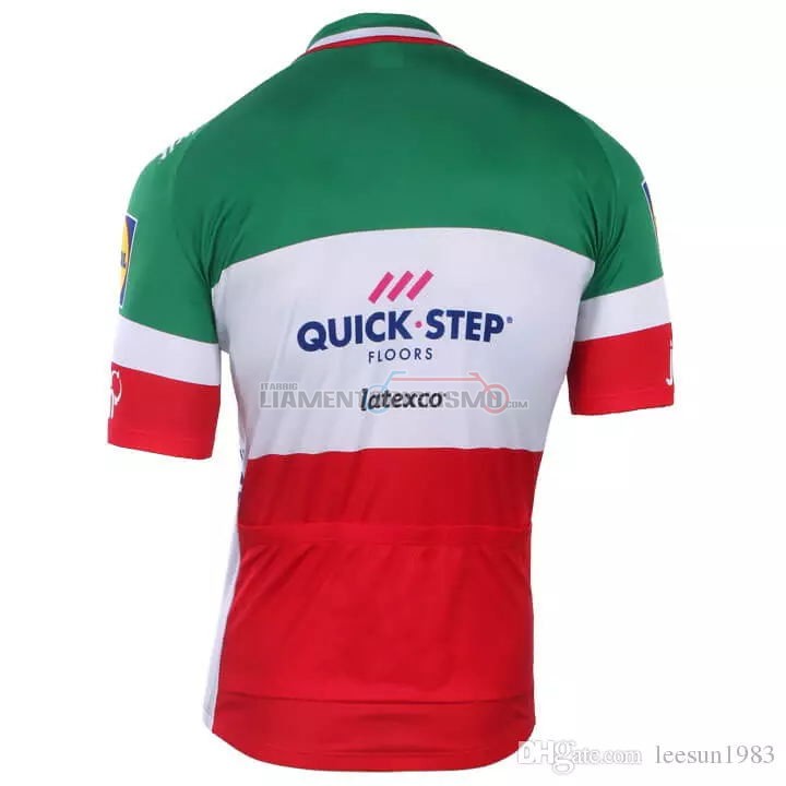 2018 2019 Abbigliamento Ciclismo Quick Step Floors Campione Italia Manica Corta 2018